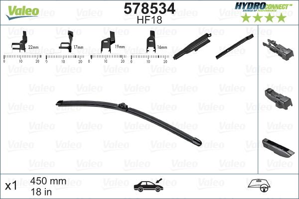 VALEO 578534 - Щітка склоочисника autozip.com.ua