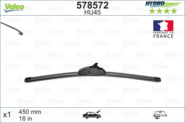 VALEO 578572 - Щітка склоочисника autozip.com.ua