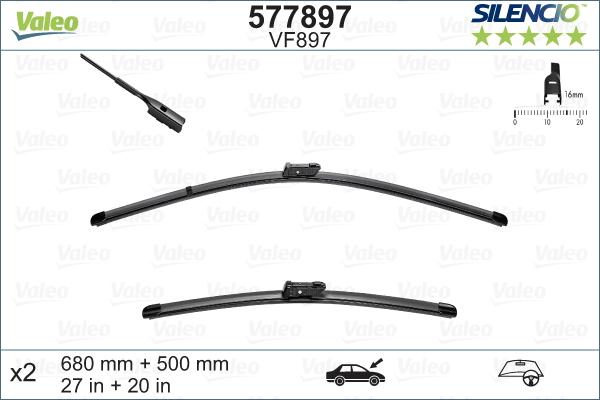 Valeo 577897 - Щітка склоочисника autozip.com.ua