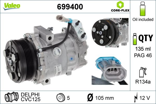 VALEO 699400 - Компресор, кондиціонер autozip.com.ua