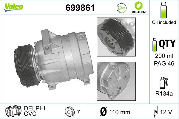 VALEO 699861 - Компресор, кондиціонер autozip.com.ua