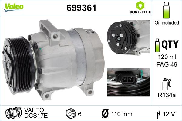 VALEO 699361 - Компресор, кондиціонер autozip.com.ua