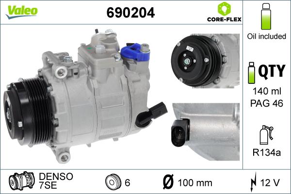 VALEO 690204 - Компресор, кондиціонер autozip.com.ua