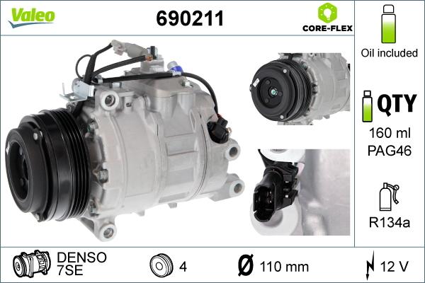 VALEO 690211 - Компресор, кондиціонер autozip.com.ua