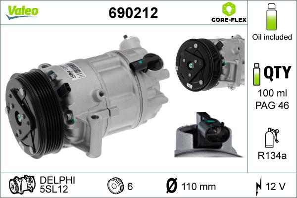 VALEO 690212 - Компресор, кондиціонер autozip.com.ua