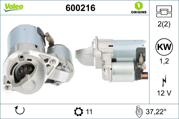 VALEO 600216 - Стартер autozip.com.ua