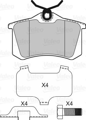 VALEO 601463 - Гальмівні колодки, дискові гальма autozip.com.ua