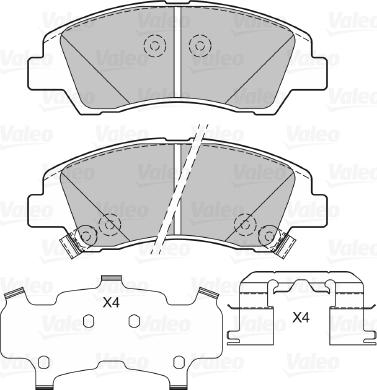 Valeo 601409 - Гальмівні колодки, дискові гальма autozip.com.ua