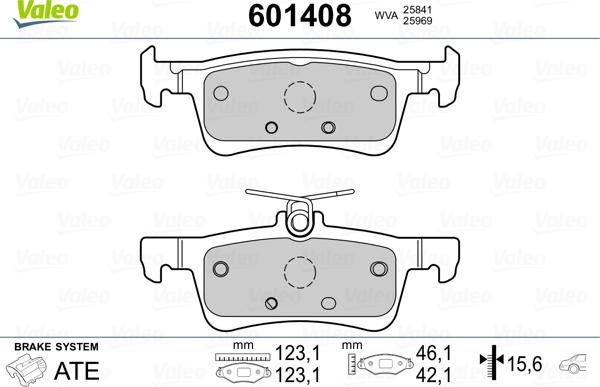 Valeo 601408 - Гальмівні колодки, дискові гальма autozip.com.ua