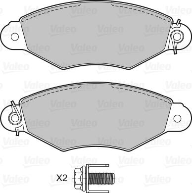 Valeo 601433 - Гальмівні колодки, дискові гальма autozip.com.ua