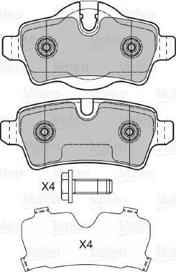 Valeo 601041 - Гальмівні колодки, дискові гальма autozip.com.ua