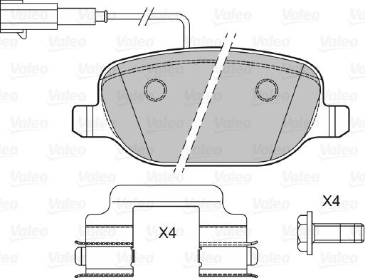 Valeo 601390 - Гальмівні колодки, дискові гальма autozip.com.ua