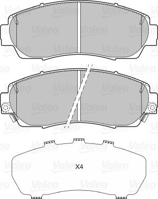 Valeo 601349 - Гальмівні колодки, дискові гальма autozip.com.ua