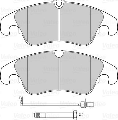 VALEO 601342 - Гальмівні колодки, дискові гальма autozip.com.ua