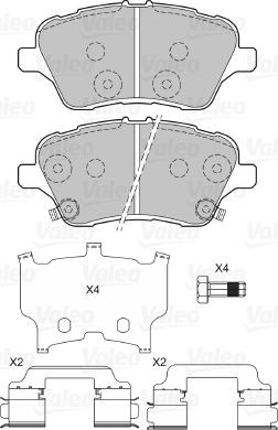 Valeo 601364 - Гальмівні колодки, дискові гальма autozip.com.ua