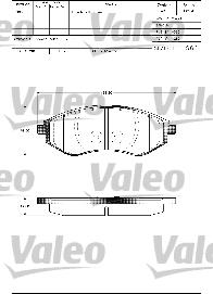 Valeo 601305 - Гальмівні колодки, дискові гальма autozip.com.ua