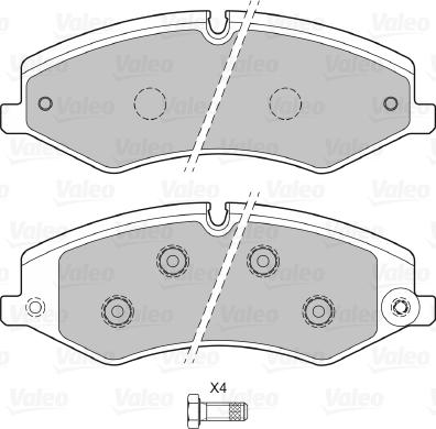 Valeo 601324 - Гальмівні колодки, дискові гальма autozip.com.ua