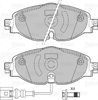 Valeo 601328 - Гальмівні колодки, дискові гальма autozip.com.ua