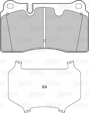 VALEO 601278 - Гальмівні колодки, дискові гальма autozip.com.ua