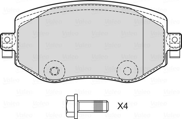 Valeo 601744 - Гальмівні колодки, дискові гальма autozip.com.ua