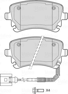 Valeo 601747 - Гальмівні колодки, дискові гальма autozip.com.ua