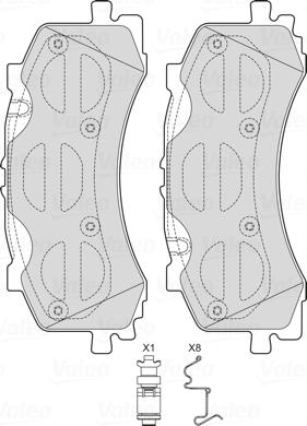 Valeo 601754 - Гальмівні колодки, дискові гальма autozip.com.ua