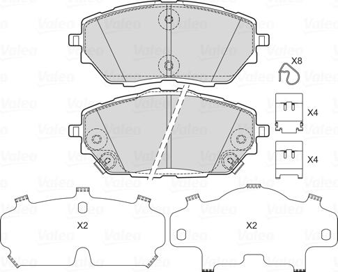 Valeo 601750 - Гальмівні колодки, дискові гальма autozip.com.ua