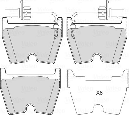 Valeo 601758 - Гальмівні колодки, дискові гальма autozip.com.ua