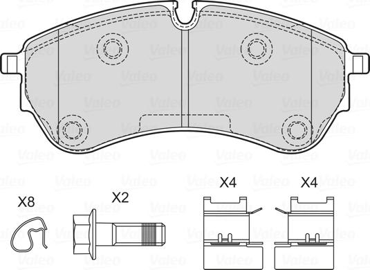 Valeo 601762 - Гальмівні колодки, дискові гальма autozip.com.ua