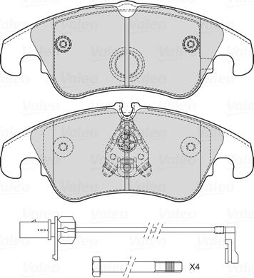 VALEO 601714 - Гальмівні колодки, дискові гальма autozip.com.ua