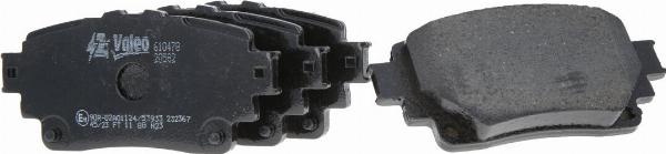 VALEO 610478 - Гальмівні колодки, дискові гальма autozip.com.ua