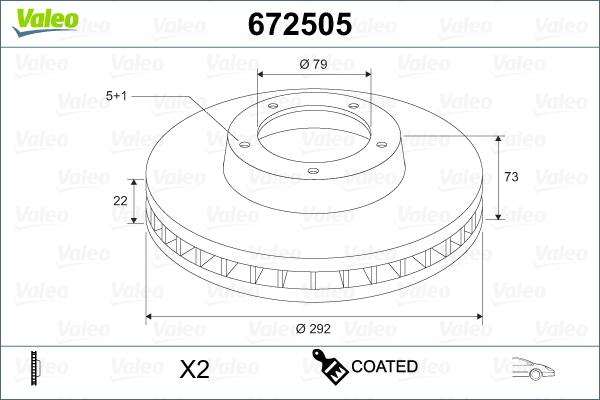 Valeo 672505 - Гальмівний диск autozip.com.ua