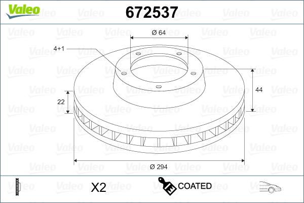 Valeo 672537 - Гальмівний диск autozip.com.ua