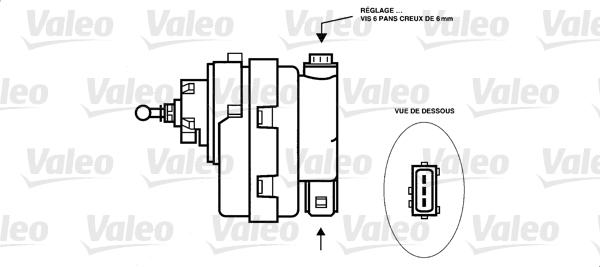 Valeo 085169 - Регулювальний елемент, регулювання кута нахилу фар autozip.com.ua