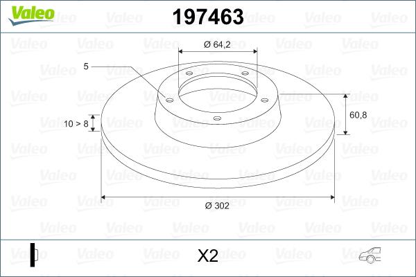 Valeo 197463 - Гальмівний диск autozip.com.ua