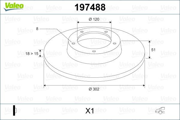 Valeo 197488 - Гальмівний диск autozip.com.ua