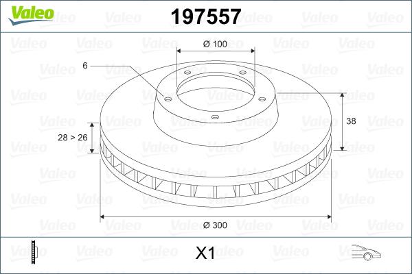 Valeo 197557 - Гальмівний диск autozip.com.ua