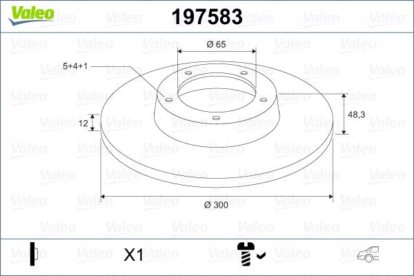 Valeo 197583 - Гальмівний диск autozip.com.ua