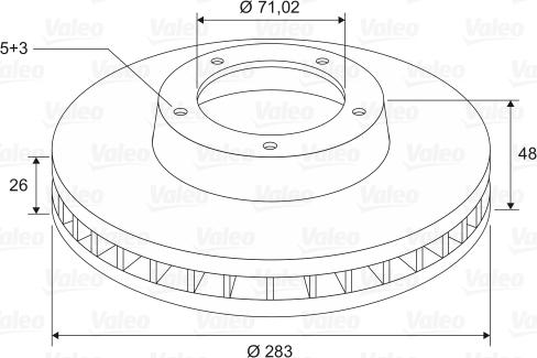 Valeo 197649 - Гальмівний диск autozip.com.ua