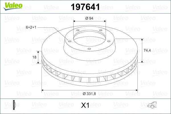 Valeo 197641 - Гальмівний диск autozip.com.ua