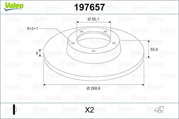 Valeo 197657 - Гальмівний диск autozip.com.ua