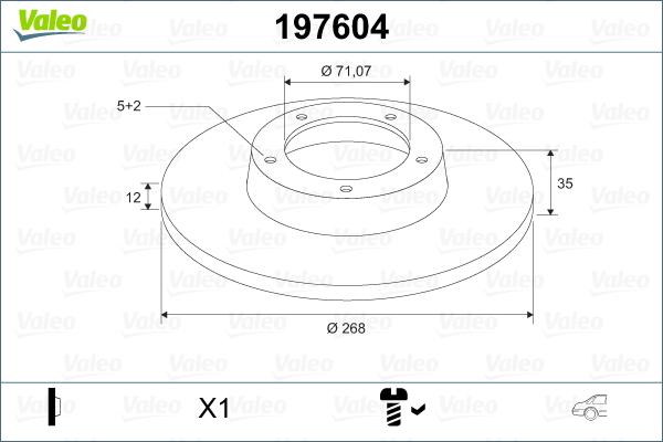 Valeo 197604 - Гальмівний диск autozip.com.ua