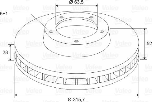 Valeo 197616 - Гальмівний диск autozip.com.ua