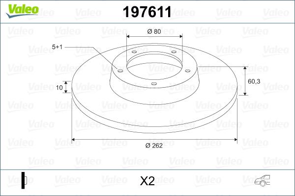 Valeo 197611 - Гальмівний диск autozip.com.ua