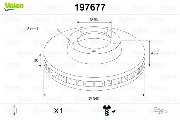 Valeo 197677 - Гальмівний диск autozip.com.ua