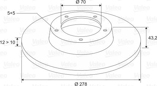 Valeo 197098 - Гальмівний диск autozip.com.ua