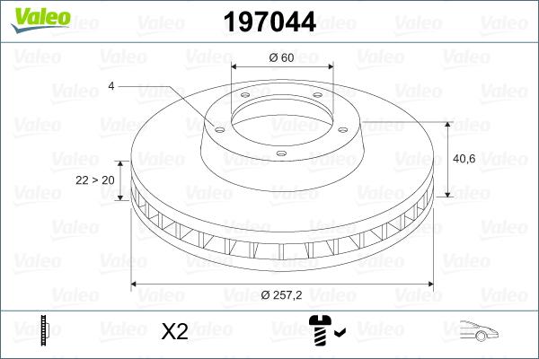 VALEO 197044 - Гальмівний диск autozip.com.ua