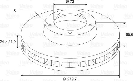 Valeo 197043 - Гальмівний диск autozip.com.ua