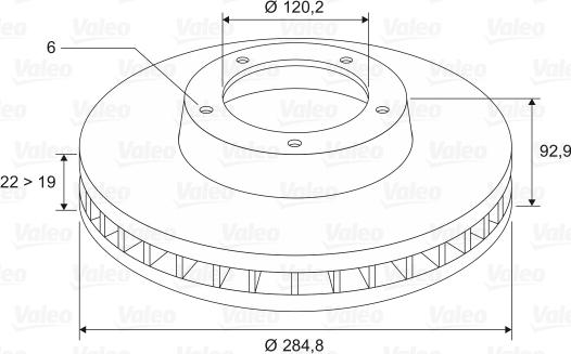 Valeo 197059 - Гальмівний диск autozip.com.ua