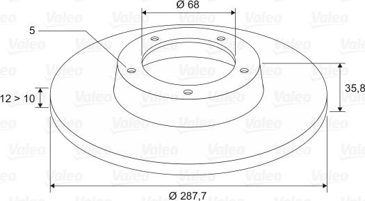 Valeo 197038 - Гальмівний диск autozip.com.ua